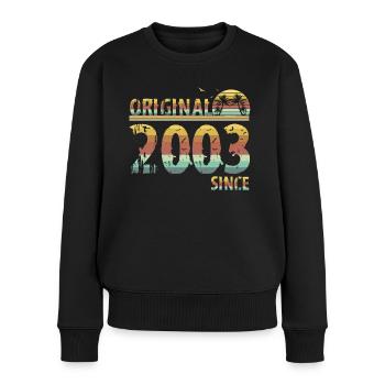 Vintage 2003 18 Jahre - Frauen Premium Bio Pullover - Schwarz - Vorne - Julia (174cm)