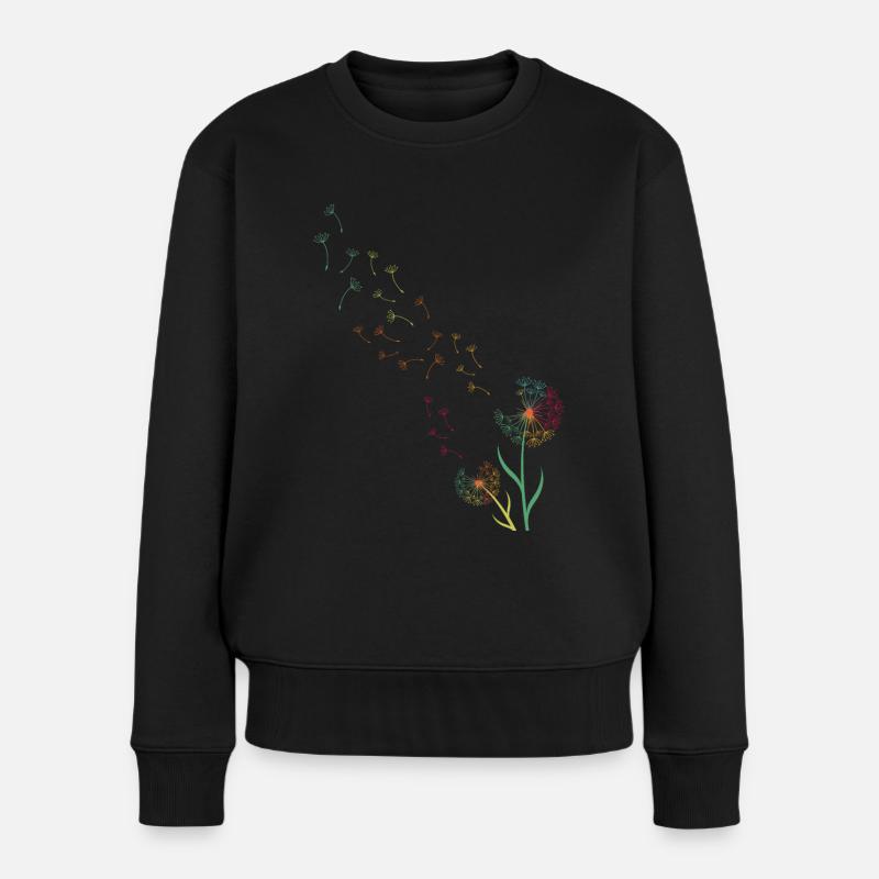 Pusteblume Löwenzahn - Frauen Premium Bio Pullover - Schwarz