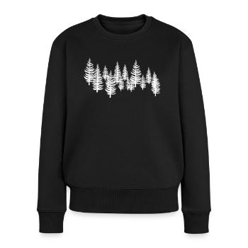 Weiß -Baum -Bäume - Frauen Premium Bio Pullover - Schwarz - Vorne - Julia (174cm)
