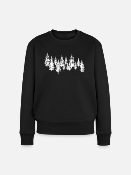 Weiß -Baum -Bäume - Frauen Premium Bio Pullover - Schwarz