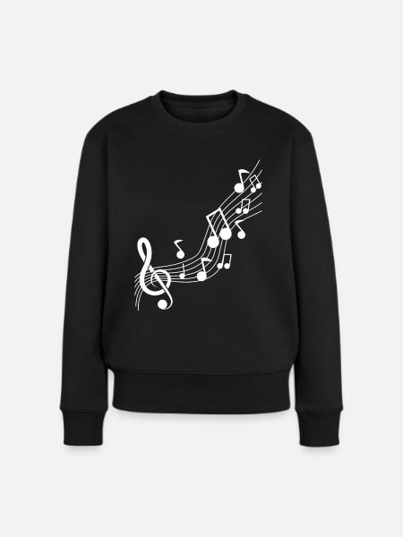 Musik - Frauen Premium Bio Pullover - Schwarz