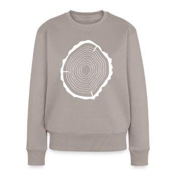 Bois d’arbre - Pull Premium bio Femme - taupe - Devant - Julia (174cm)