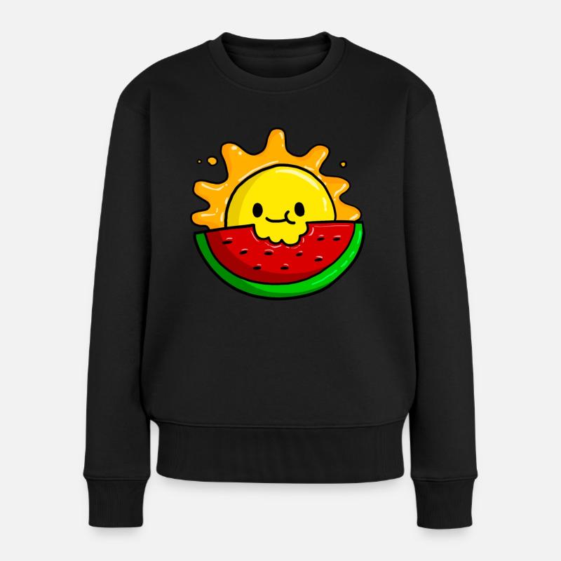 Melonen - Frauen Premium Bio Pullover - Schwarz