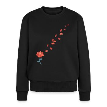 Pflanzen - Frauen Premium Bio Pullover - Schwarz - Vorne - Julia (174cm)