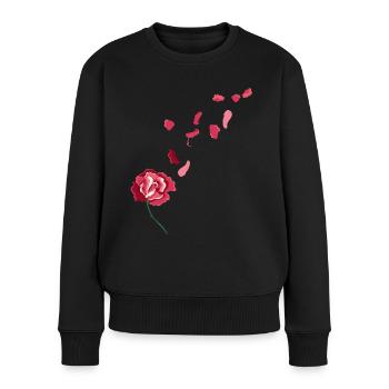 Rose rouge - Pull Premium bio Femme - noir - Devant - Julia (174cm)