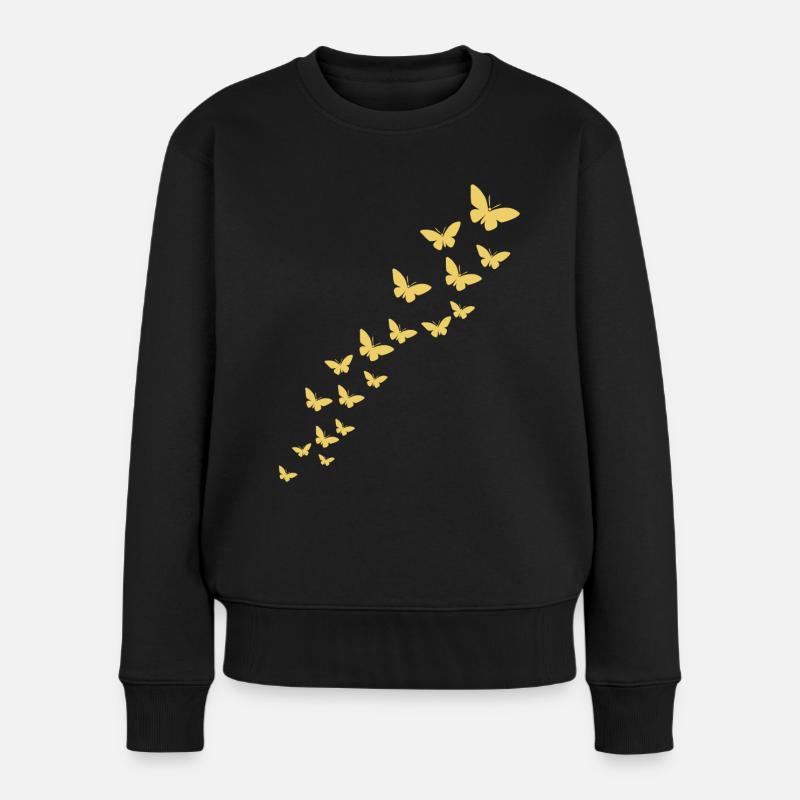 Schmetterlinge Schmetterling - Frauen Premium Bio Pullover - Schwarz