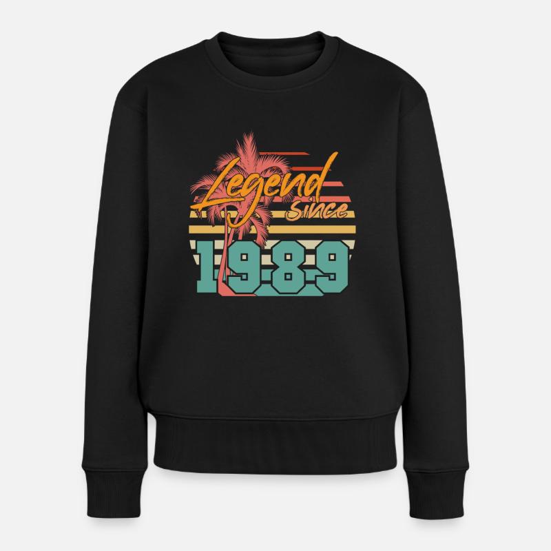 Legende 1989 Vintage - Frauen Premium Bio Pullover - Schwarz