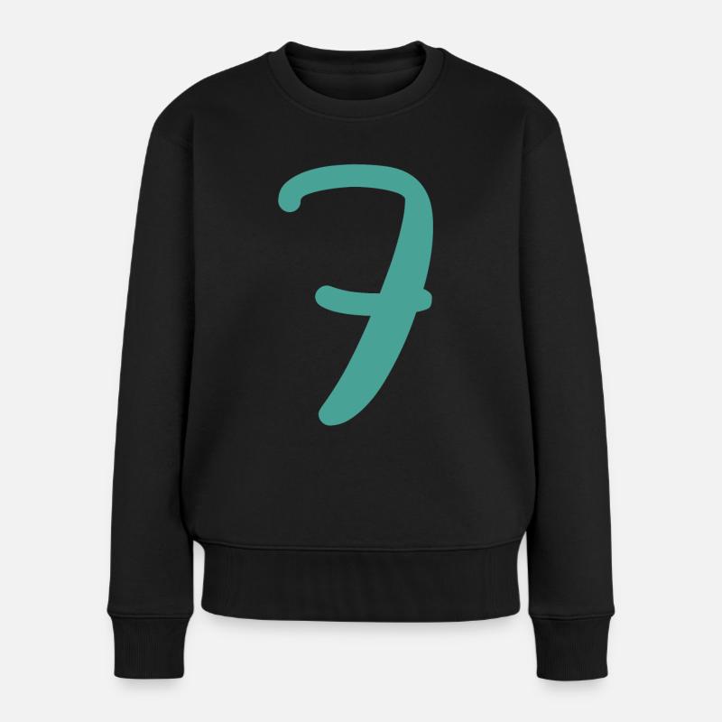7 - Frauen Premium Bio Pullover - Schwarz