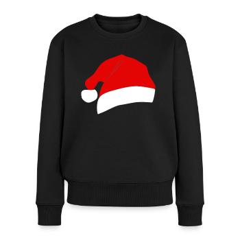 Chapeau de Noël en rouge - Pull Premium bio Femme - noir - Devant - Julia (174cm)