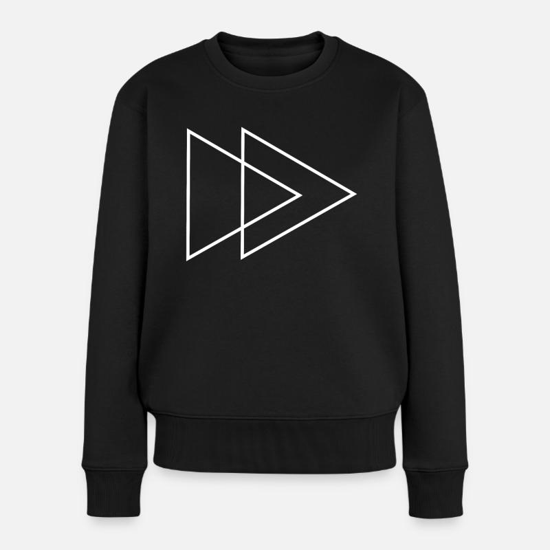 Doppel Dreieck Weiss - Frauen Premium Bio Pullover - Schwarz