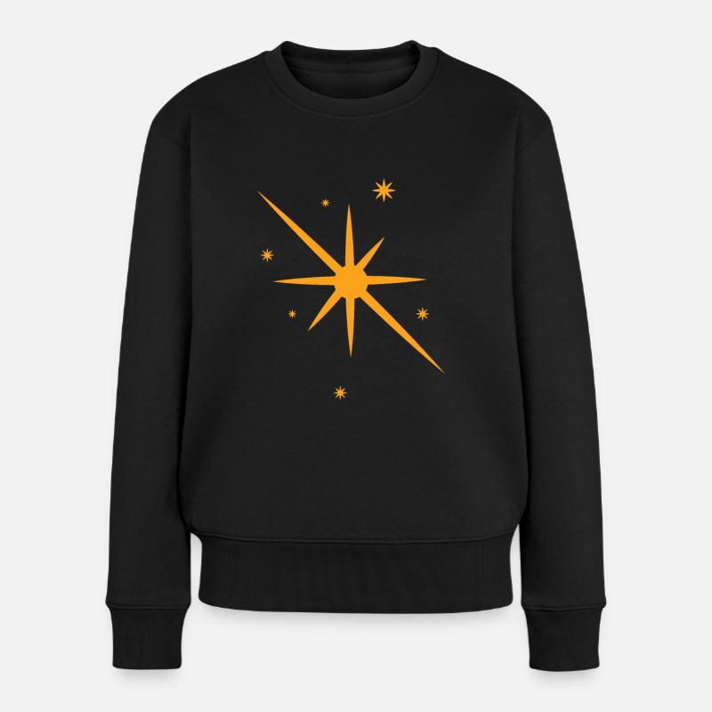 Goldener Stern - Frauen Premium Bio Pullover - Schwarz