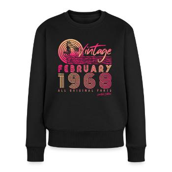 Février 1968 Millésime Original - Pull Premium bio Femme - noir - Devant - Julia (174cm)