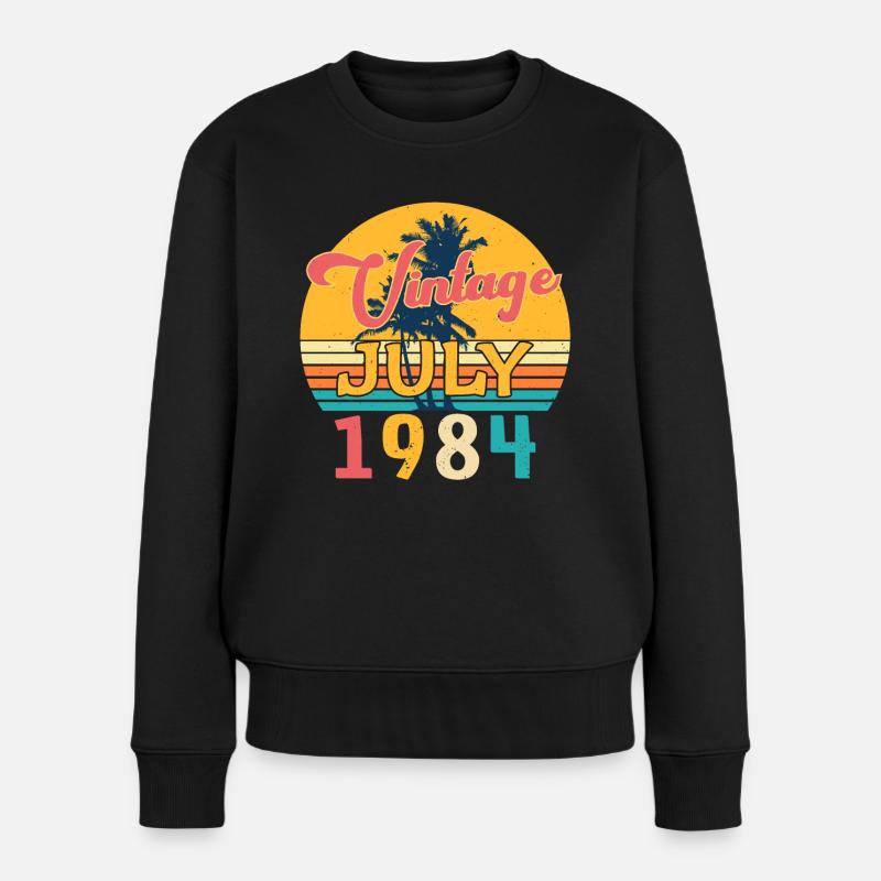 Voeux d'anniversaire cool pour juillet 1984 - Pull Premium bio Femme - noir
