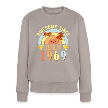 Heart’s Desire pour juillet 1969 - Pull Premium bio Femme - taupe - Devant - Julia (174cm)