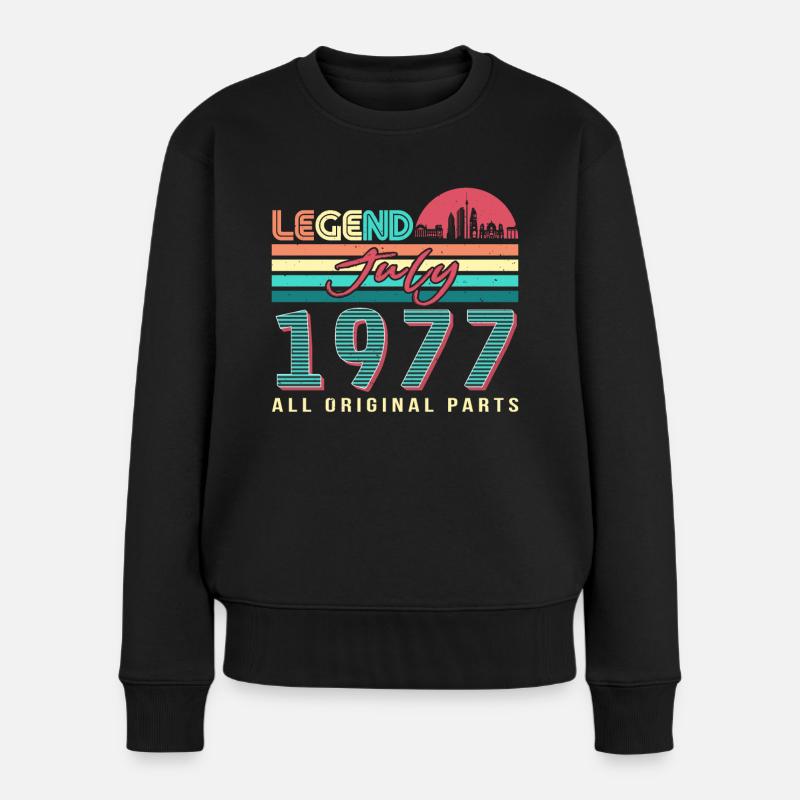 Vintage Im Juli 1977 - Frauen Premium Bio Pullover - Schwarz