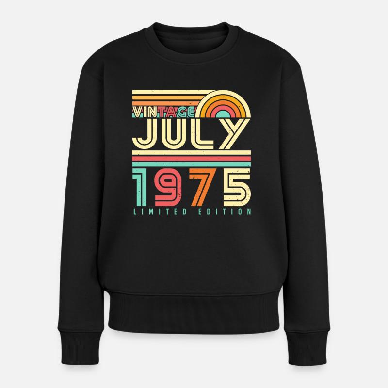 Juli 1975 Limitierte Edition - Frauen Premium Bio Pullover - Schwarz