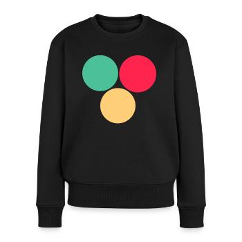 Three circles- green- red- yellow - Women's Premium Organic Jumper - black - Front - Julia (174cm)