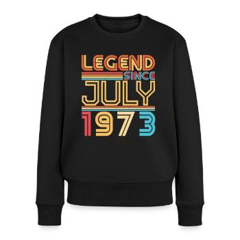 1973 Juli Retro - Frauen Premium Bio Pullover - Schwarz - Vorne - Julia (174cm)