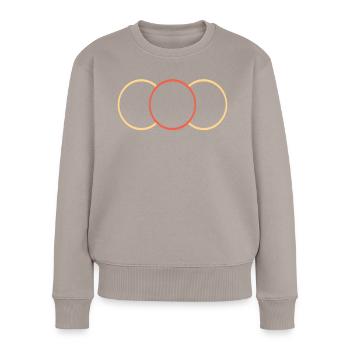 Kringel Jaune -Rouge - Pull Premium bio Femme - taupe - Devant - Julia (174cm)