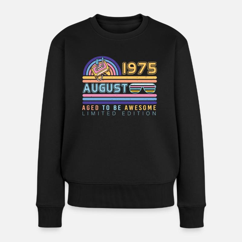 1975 August Limitierte Edition - Frauen Premium Bio Pullover - Schwarz