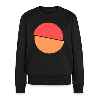 Geteilter Kringel Rotes Und Oranges Design - Frauen Premium Bio Pullover - Schwarz - Vorne - Julia (174cm)