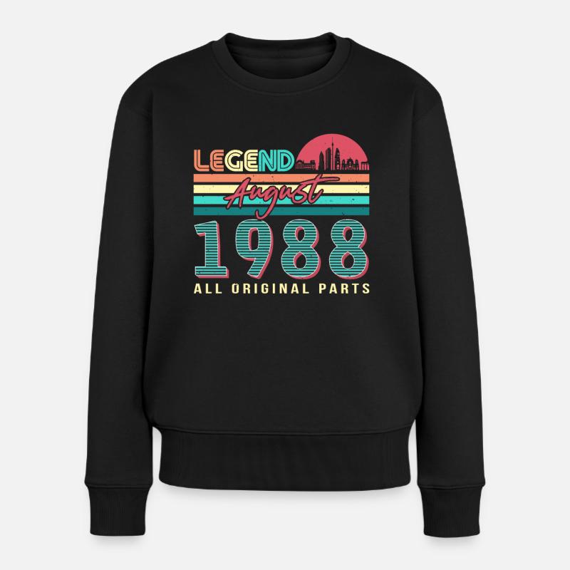 Geboren Im August 1988 - Frauen Premium Bio Pullover - Schwarz