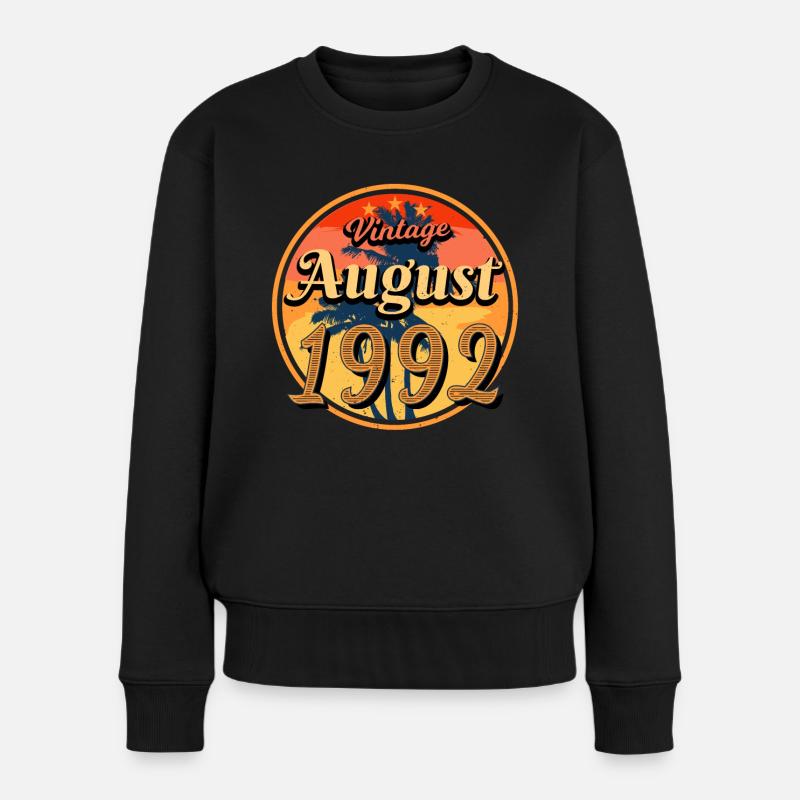 Zum 30.Lebensjahr August 1992 - Frauen Premium Bio Pullover - Schwarz
