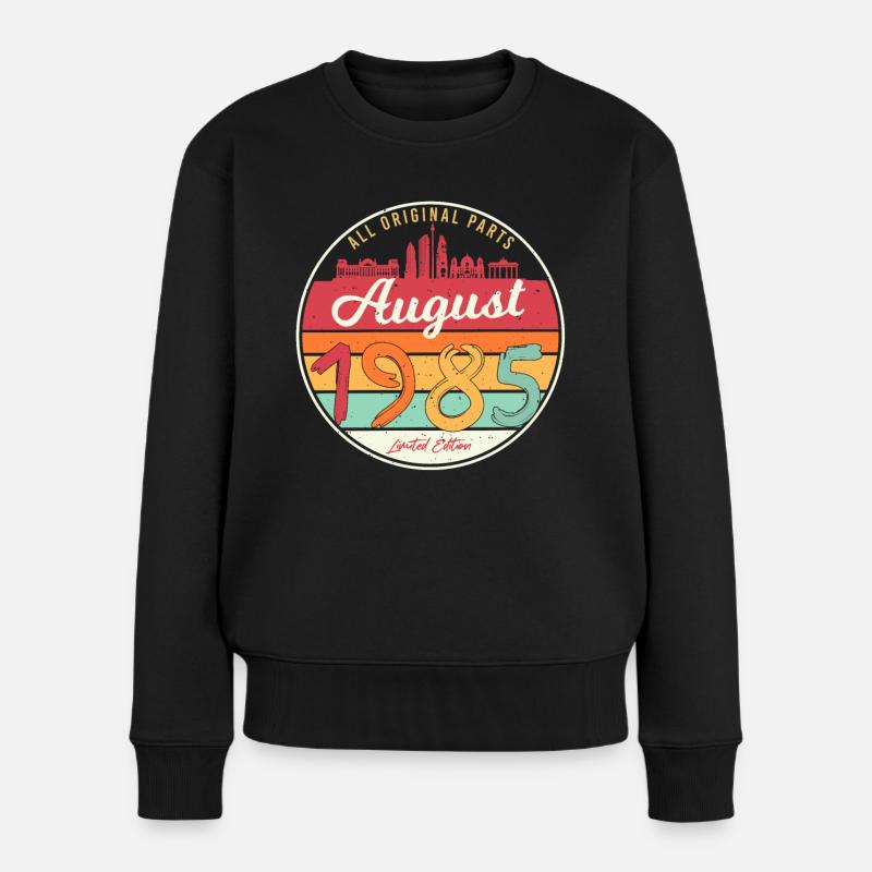 Idée cadeau pour août 1985 - Pull Premium bio Femme - noir