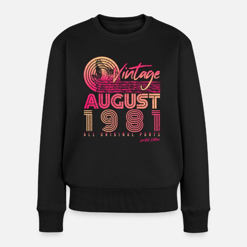 August 1981 Geschenkidee - Frauen Premium Bio Pullover - Schwarz