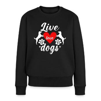 Vie Amour Chiens - Pull Premium bio Femme - noir - Devant - Julia (174cm)