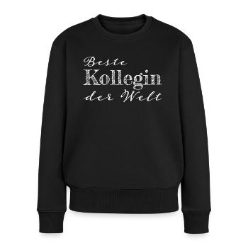 Kollegin Abschiedsgeschenk Geschenkidee - Frauen Premium Bio Pullover - Schwarz - Vorne - Julia (174cm)
