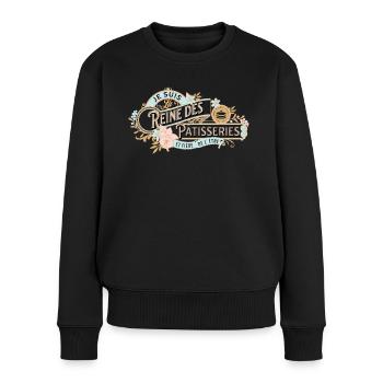 Reine des pâtisseries cadeau pour pâtissière - Pull Premium bio Femme - noir - Devant - Julia (174cm)