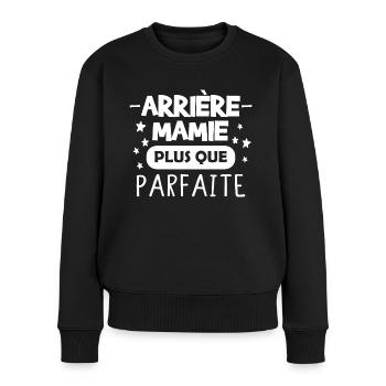 Mamie - Cadeau - Famille - Anniversaire - Humour - Pull Premium bio Femme - noir - Devant - Julia (174cm)