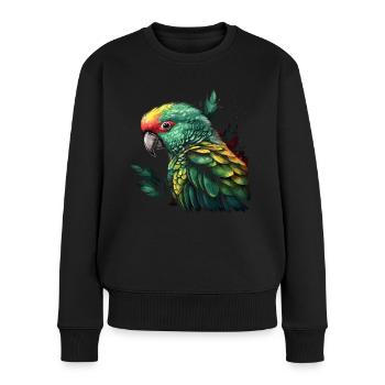 Perroquet Oiseau Ara Nature sauvage - Pull Premium bio Femme - noir - Devant - Julia (174cm)