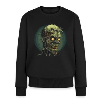 Zombie Halloween Horror Monster - Frauen Premium Bio Pullover - Schwarz - Vorne - Julia (174cm)