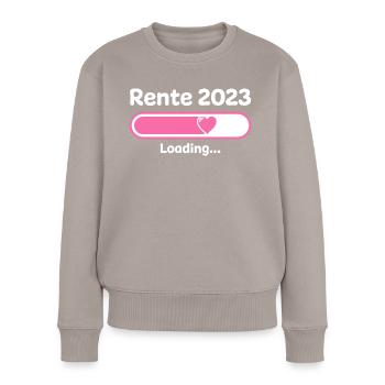 Rente 2023 Loading Ladebalken - Frauen Premium Bio Pullover - Taupe - Vorne - Julia (174cm)