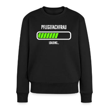Pflegefachfrau Beruf Loading Ladebalken - Frauen Premium Bio Pullover - Schwarz - Vorne - Julia (174cm)