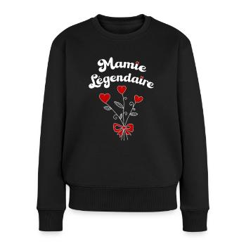 Mamie légendaire cadeau fête des grands-mères - Pull Premium bio Femme - noir - Devant - Julia (174cm)
