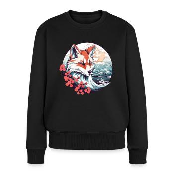 Anime Japon Kitsune Fox - Pull Premium bio Femme - noir - Devant - Julia (174cm)