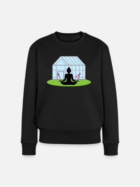 Jardiner est ma femme de yoga avec des ciseaux à la pelle - Pull Premium bio Femme - noir