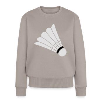 Badminton - Frauen Premium Bio Pullover - Taupe - Vorne - Julia (174cm)