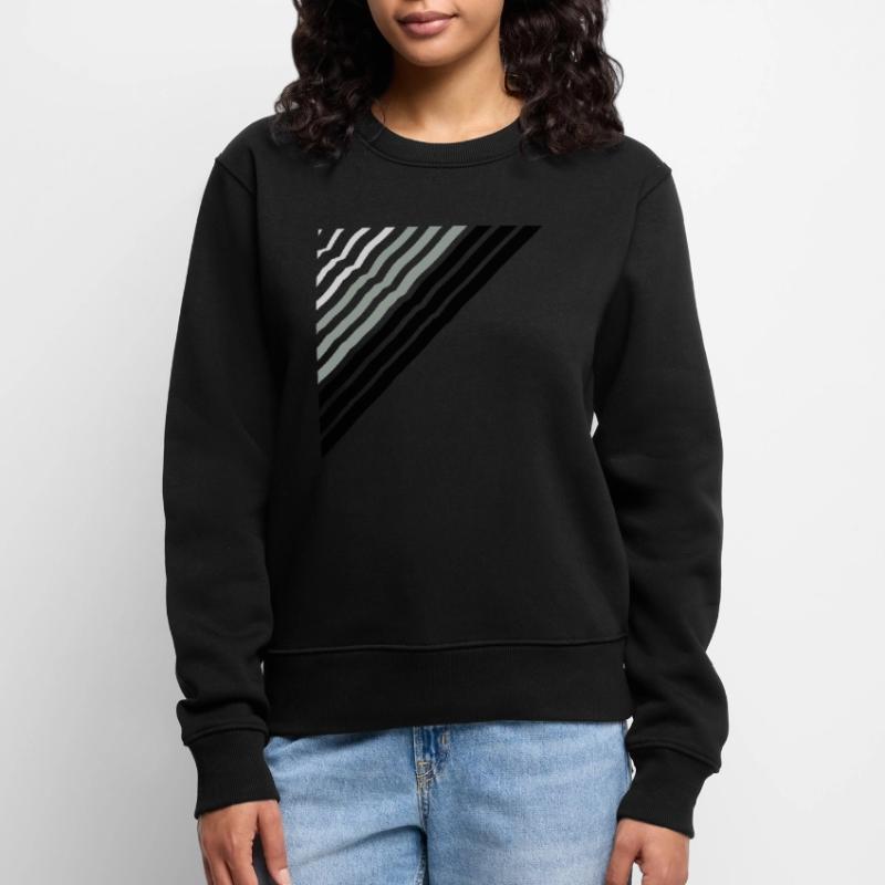 Triangular shape Many lines lines pattern Women's Premium Organic Jumper