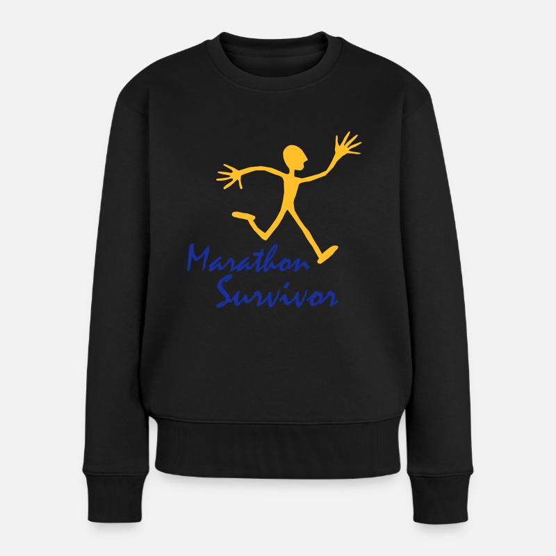 running_man - Frauen Premium Bio Pullover - Schwarz