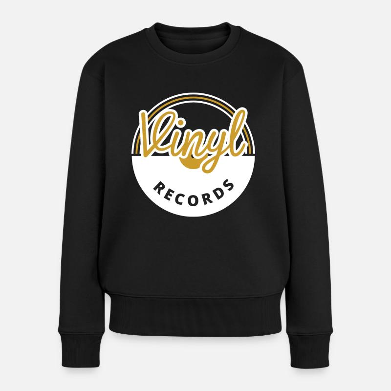 Schallplatten - Frauen Premium Bio Pullover - Schwarz