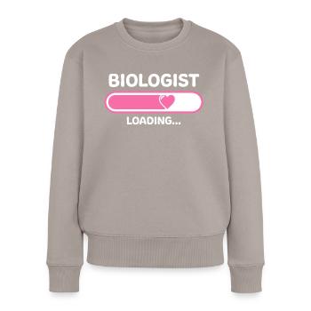 Biologin Loading Ladebalken - Frauen Premium Bio Pullover - Taupe - Vorne - Julia (174cm)