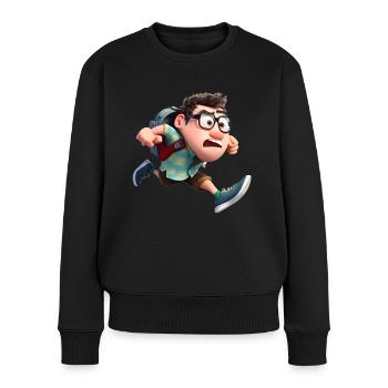 Pixelated Pals - Women's Premium Organic Jumper - black - Front - Julia (174cm)