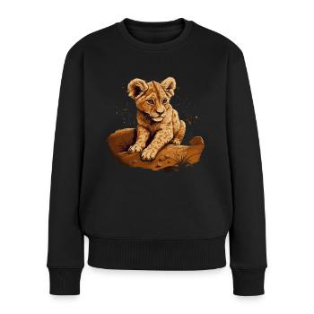 Bébé Lion Wildcat - Pull Premium bio Femme - noir - Devant - Julia (174cm)
