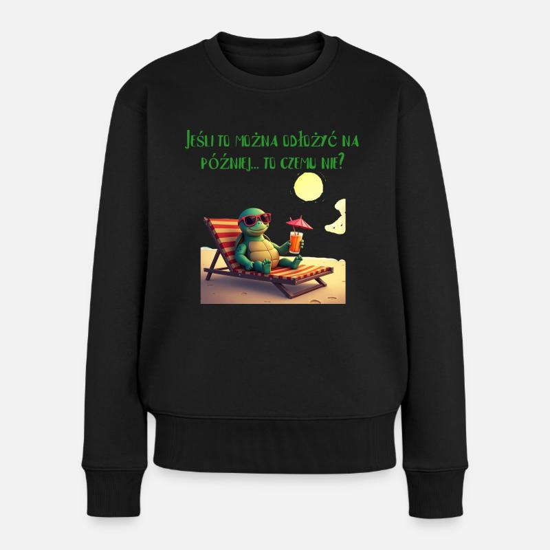 laid-back turtle - Women's Premium Organic Jumper - black