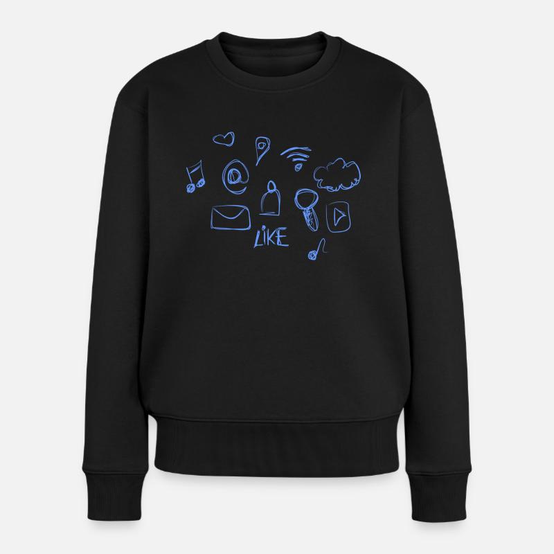 médias sociaux - Pull Premium bio Femme - noir