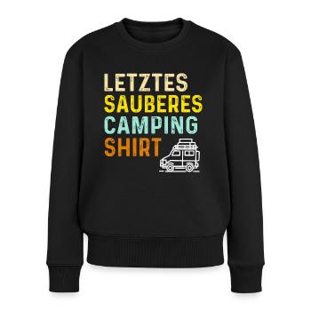 Letztes sauberes Camping Shirt - Frauen Premium Bio Pullover - Schwarz - Vorne - Julia (174cm)